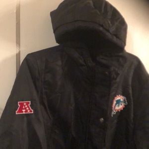 NFL Proline American Football Conference Dolphins Bomber Jacket  Hoodie “A” Med